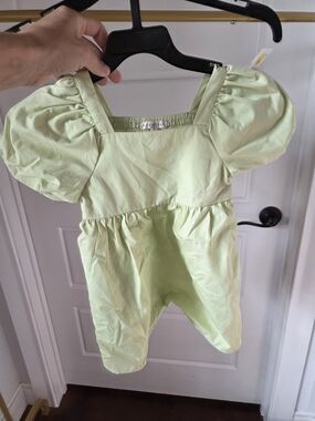 Copper Key Pale Green Puff-Sleeve DRESS